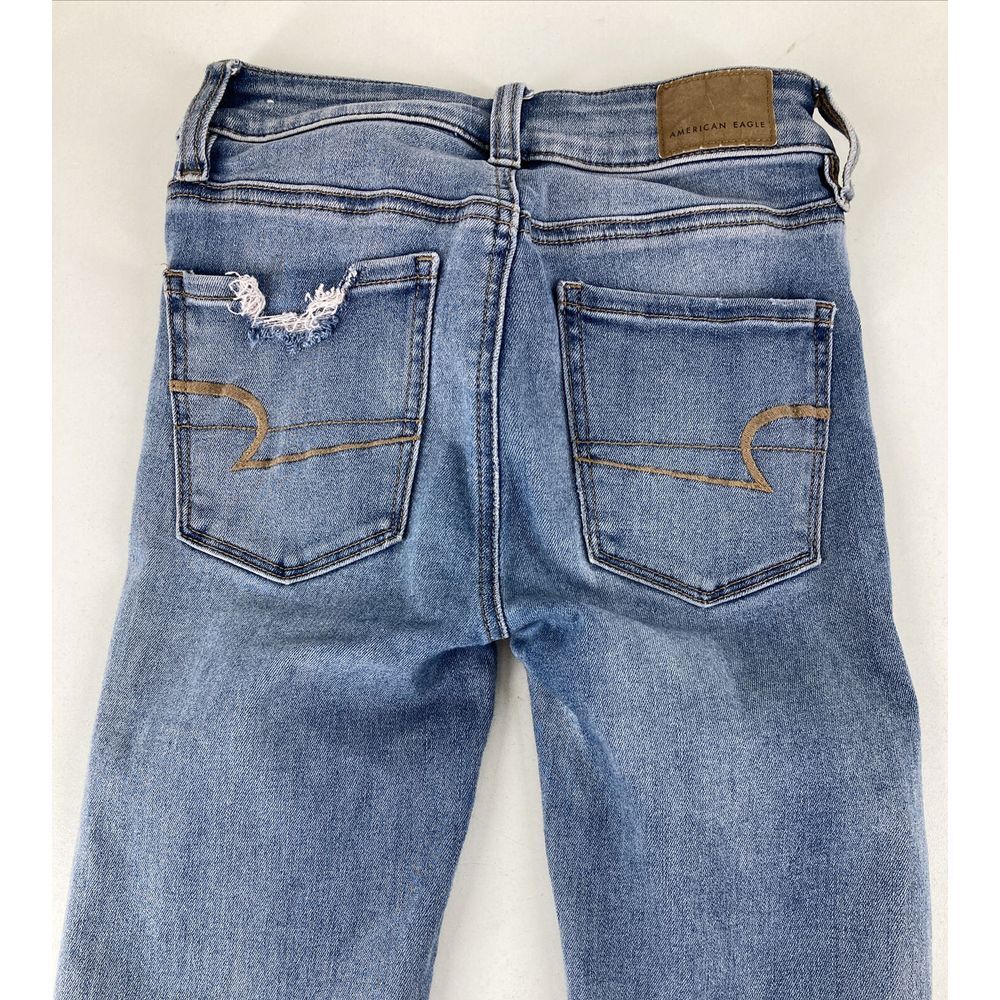 American Eagle Next Level Stretch Hi Rise Jegging Distressed Size 00 Short - Picture 7 of 8